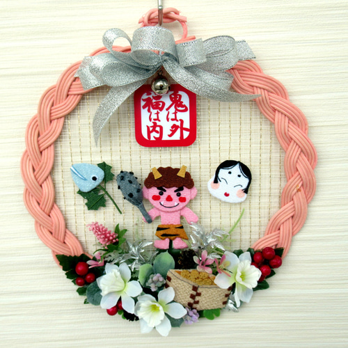 梅子　節分リース Origami Setsubun Wreath] Let's make a Setsubun decoration by