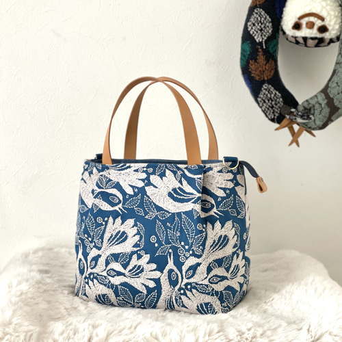 bluelegends Mina トートバッグ ⚮̈ミナペルホネン carnival blue かくれんぼトート タック入 トート