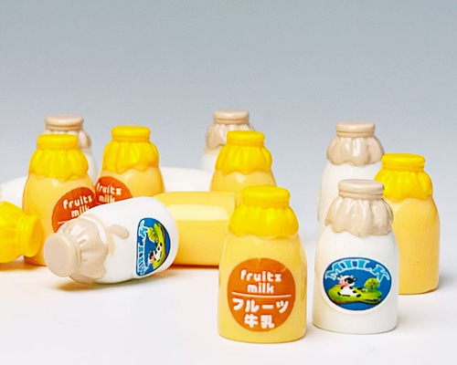 ミニチュア ボトルミルク 牛乳瓶 1点 2種類 ミルク 牛乳 フルーツ