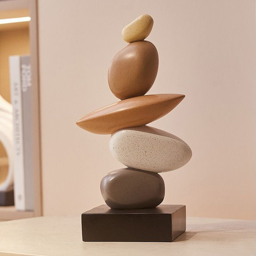 和モダン 積み石オブジェ 置物 装飾 インテリア 石 アート ロック