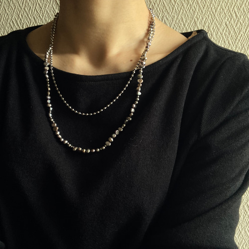 試着のみ‼︎ 【パール x シルバー】ロングネックレス pearl silver シルバーパールネックレス｜ネックレス｜ノジェス 公式