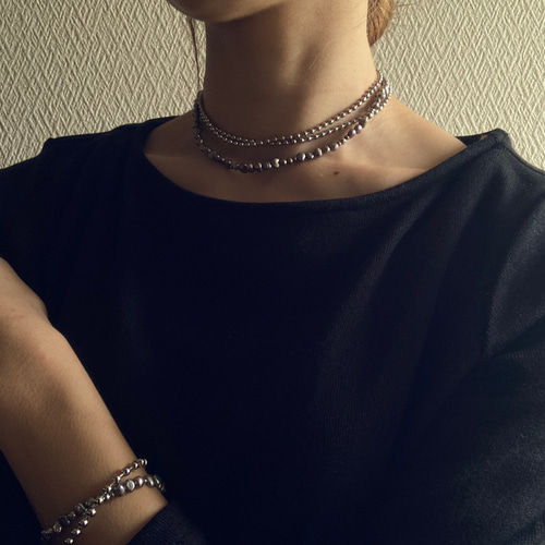 上品✨ロング パール ネックレス silver925 silver925] ドットロングパールネックレス(2color