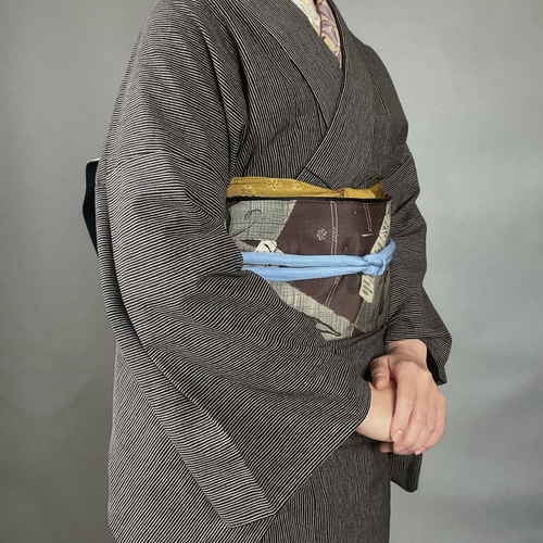 よろけ縞渋柄木綿着物 着物 花鹿 kajika 通販 18784601｜Creema