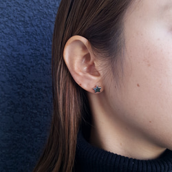 [1ペア]オールステンレス 約9mm スタッドピアス スター 星 キャッチ付き 金属アレルギー対応 14枚目の画像