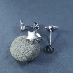 [1ペア]オールステンレス 約9mm スタッドピアス スター 星 キャッチ付き 金属アレルギー対応 11枚目の画像
