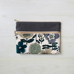 感謝価格　nina レア生地　コーデュロイ　10cmファスナーポーチ　人気 14cmファスナーポーチ♪ 花柄 ポーチ oharico*nina 通販