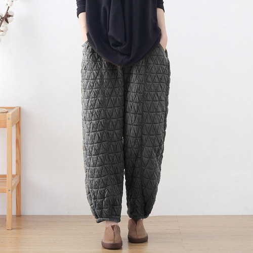 グレー ダイヤモンドキルティング パンツ サイズ1 15.【灰色の国】あの