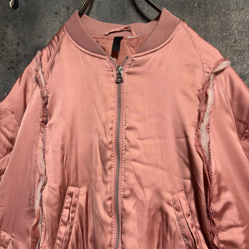 新品❣️半額以下❤️ピンクジャケット Jオリジナル リメイク オーバーサイズ ドッキング サテンジャケット