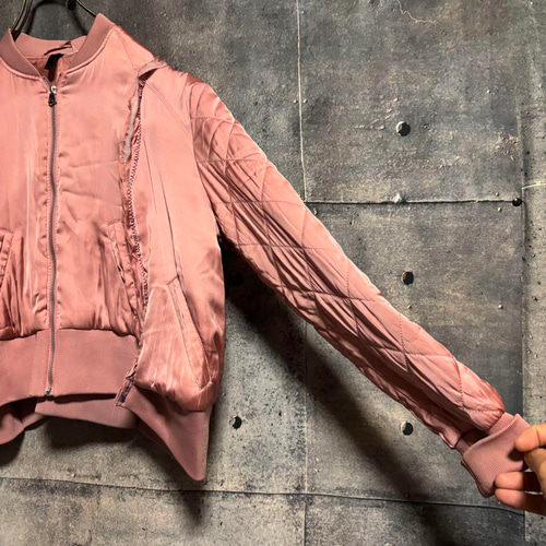 Jオリジナル リメイク オーバーサイズ ドッキング サテンジャケット