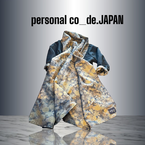 他人と被りたくない方へ スプリングコート 着物リメイク【濃い緑系×花  