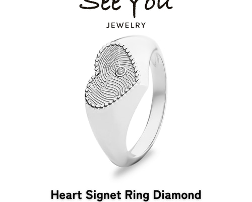 See You Jewelry】ハート型シグネットリング｜指紋刻印