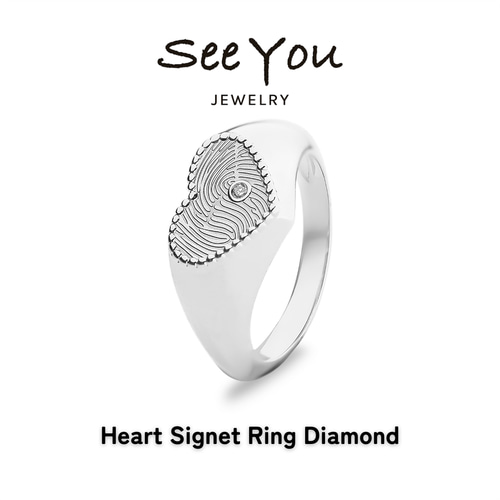 See You Jewelry】ハート型シグネットリング｜指紋刻印