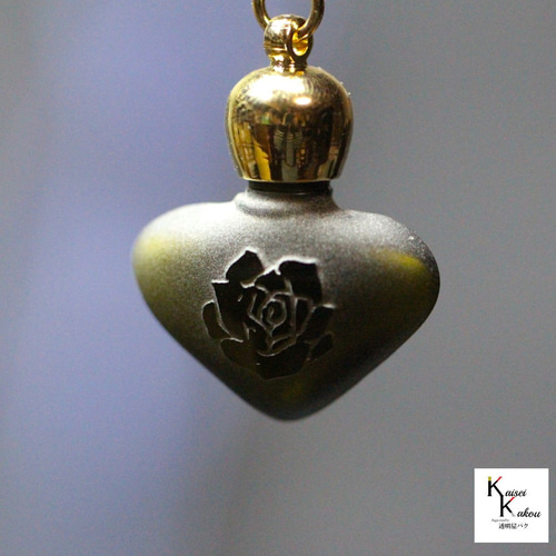 香水瓶 ハート/ローズ 黒フロスト」 ビン びん 香水瓶