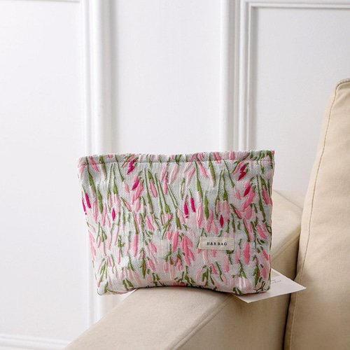 可愛い紙袋型トートバッグとお子様コスメポーチ他4点のおまとめ ジャガード織り ピンク エノコログサ 花柄 大きめ コスメポーチ 化粧