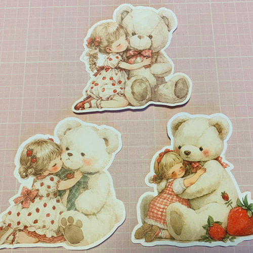 おすそ分けファイルテディベア大容量紙モノコラージュ蛇腹ファイル