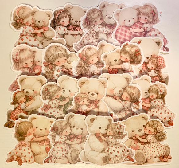 女の子とくまのダイカット18柄 No.409おすそ分けファイル 手帳