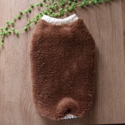 犬服 もこもこシープボアタンクトップ モカ 冬服 ハンドメイド 【公式