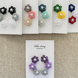 カラフルフラワーピアス（イヤリング） 6枚目の画像