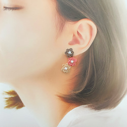 カラフルフラワーピアス（イヤリング） 3枚目の画像