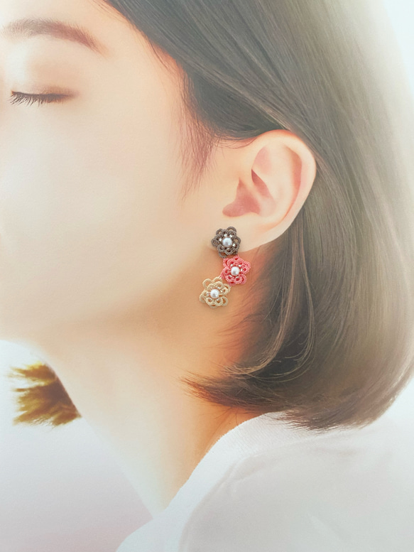 カラフルフラワーピアス（イヤリング） 3枚目の画像