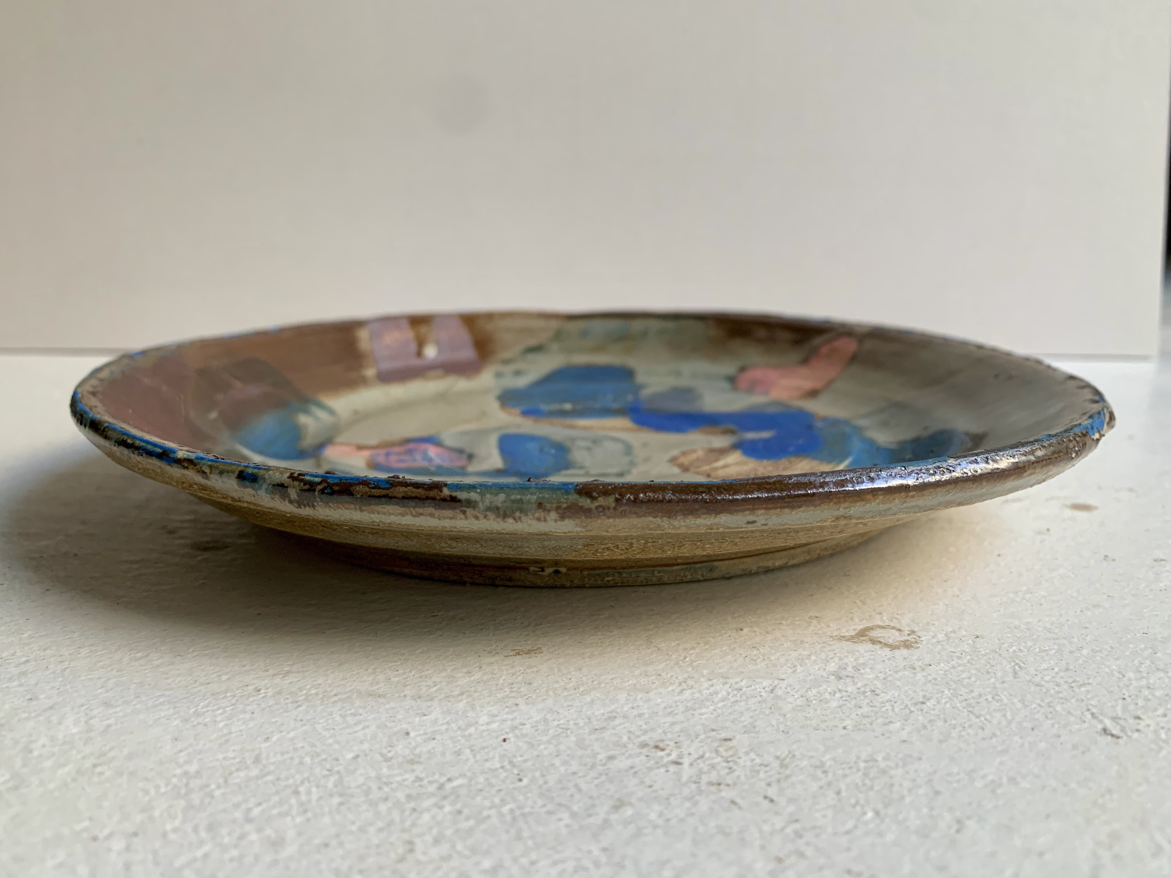 錆青ピンク7　大皿23cm