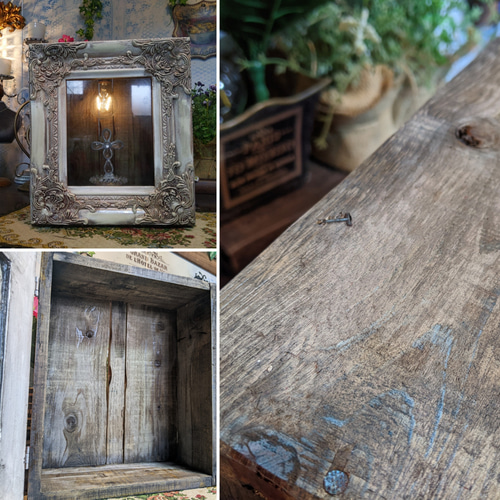 アンティークな飾り棚 アンティークな額縁フレーム ヴィンテージウッドボックス アンティークな飾り棚 ヴィンテージウッドボックス アンティークな額縁