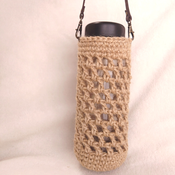 麻紐のボトルカバー ショルダー変更可 ボトルホルダー ペットボトル