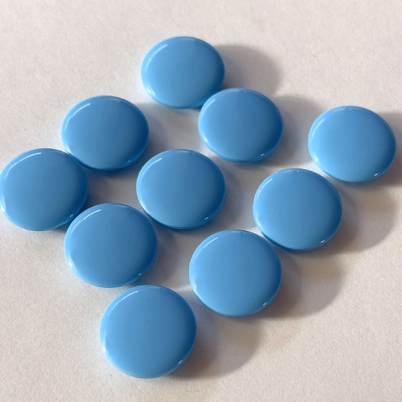 ボタン レトロ 円形 ブルー 18mm トンネル足 10個セット ad-045 2枚目の画像