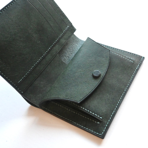 ミドルウォレット【フォレストグリーン】二つ折り財布 マルゴー