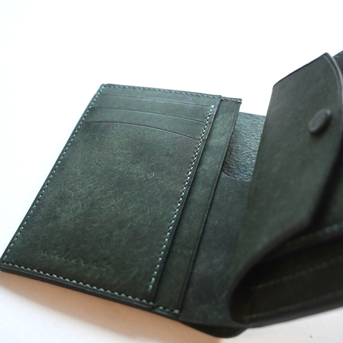 ミドルウォレット【フォレストグリーン】二つ折り財布 マルゴー