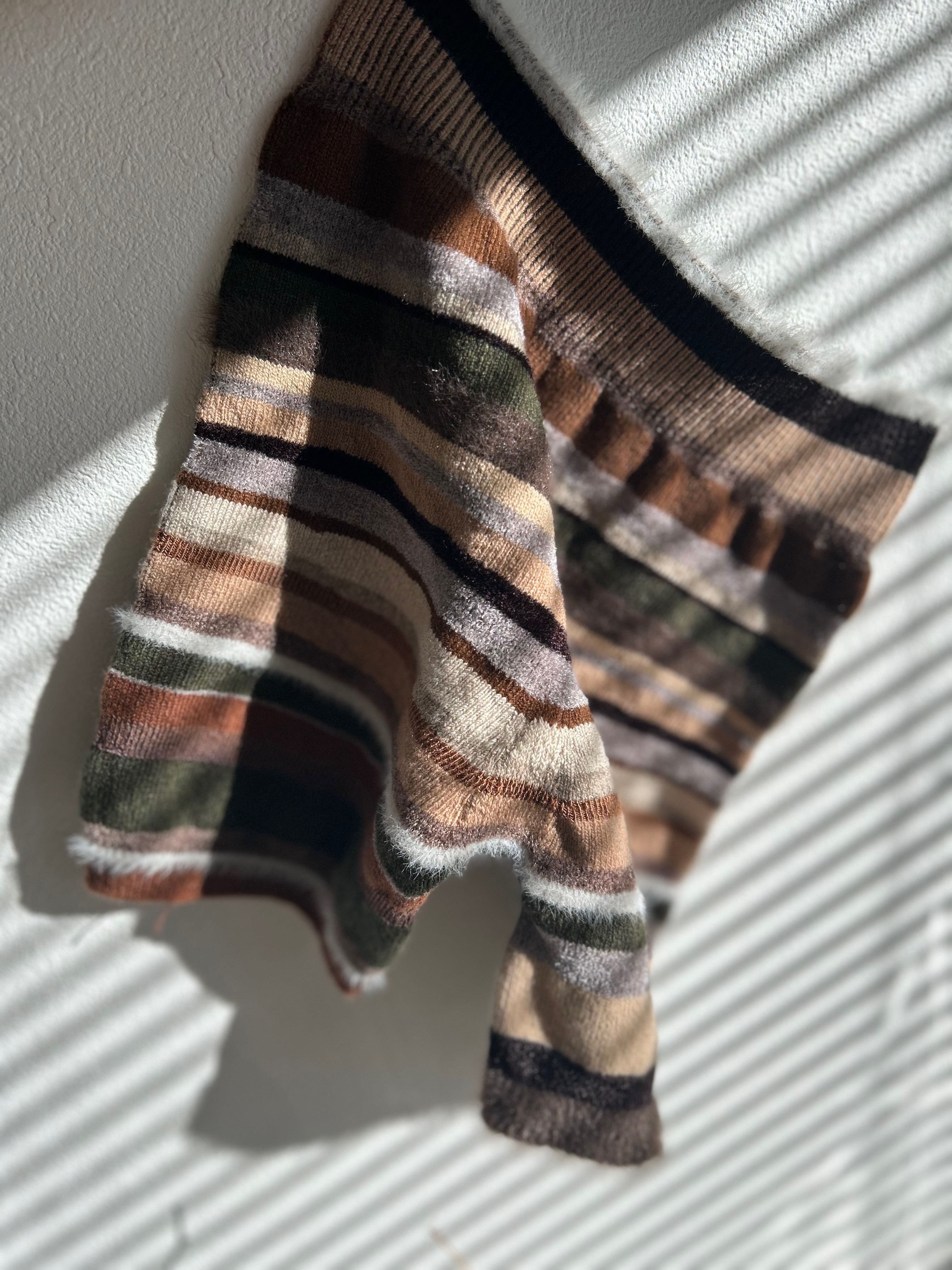 あったかわいい♡ ichiri 彩りニットパンツ　ベージュブラウン系