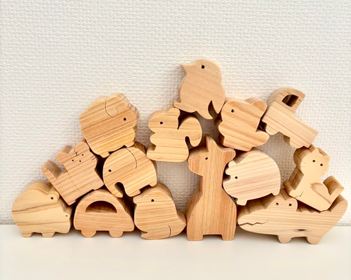 もったいない積み木 1個（動物とアルファベット） （psc認証商品