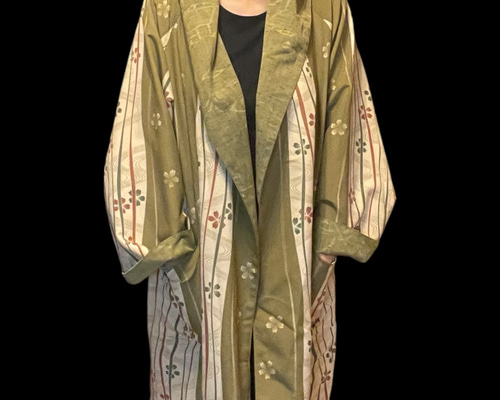 他人と被りたくない方へ スプリングコート 着物リメイク【緑系