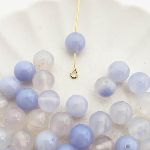 8㎜ 10個 縞瑪瑙 染め 加熱 メノウ 天然石 サードオニキス アゲート 丸