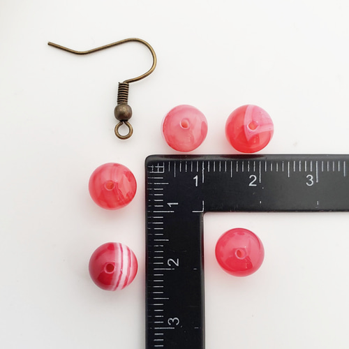 8㎜ 10個 縞瑪瑙 染め 加熱 メノウ 天然石 サードオニキス アゲート 丸