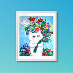 原画 「ある日こねこたちの見た夢は（シャガールへのオマージュ