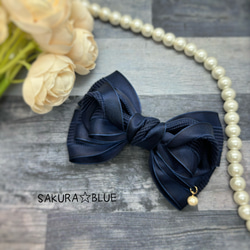 リボンヘアゴム♡スエードリボンカーキ×ミンクファー♡ハンドメイド