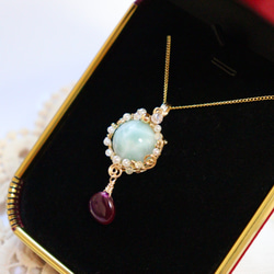 アンダラクリスタルのワイヤージュエリーネックレス✧アクア アンダラクリスタルのワイヤージュエリーネックレス✧アクア