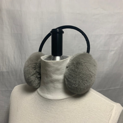 ミンクイヤーマフ バックアームタイプ ブルーアイリス(濃いグレー