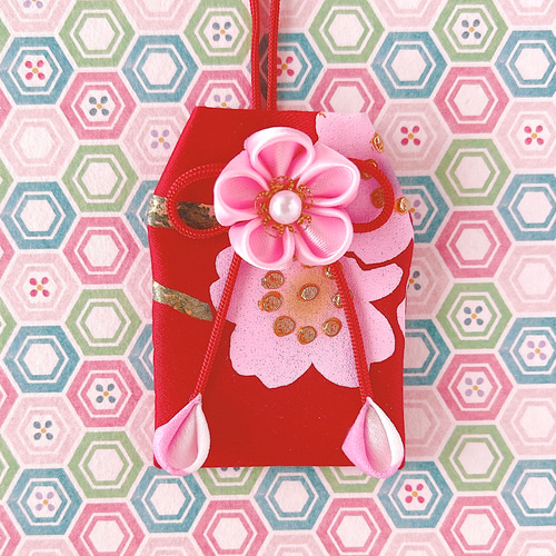 ひなまつり桃桜）元巫女が作る花のお守り袋 雑貨・その他 花守堂 通販 