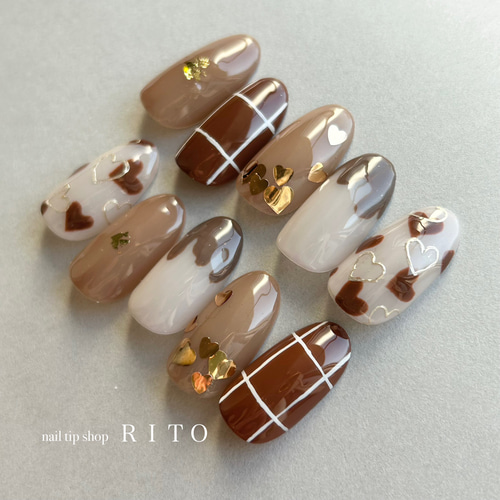 バレンタインネイル♡ ネイルチップ バレンタイン ハートネイル