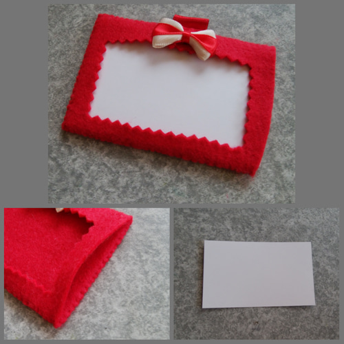 155】フェルト ケース 名札 オレンジ その他入園グッズ ゆあとま