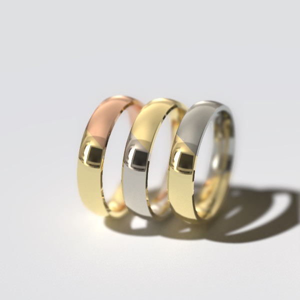 ペアリングや結婚指輪におすすめ！【コンビネーションリング】　【ラウンド】【4mm幅】【素材組み合わせ選択可】