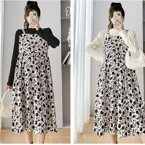 新品未使用タグ付きTO BE CHIC 42 半袖ひざ丈ワンピース 花柄