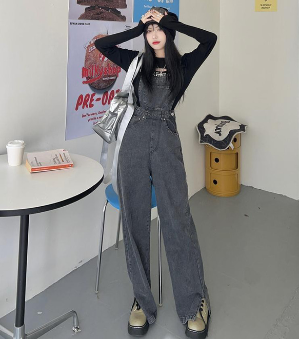 大きいサイズ レディース デニム サロペット パンツ