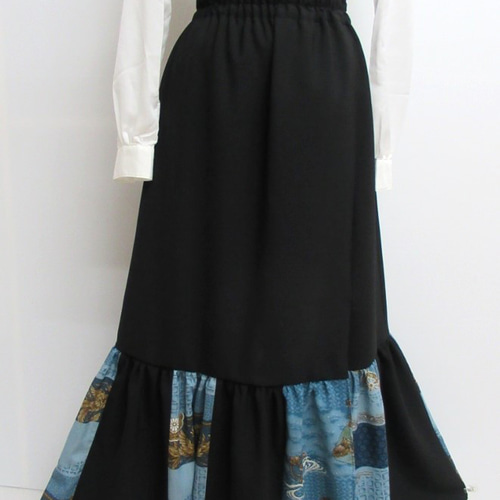 Vintage handmade あぐま ヴィンテージハンドメイド ロングフリルスカート