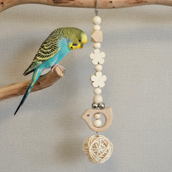 日本製 安心安全素材 天然木 木製 ウッド 鳥 インコ おもちゃ かじりおもちゃ PK2：ウッド 21cm 3枚目の画像