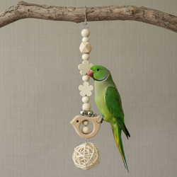 日本製 安心安全素材 天然木 木製 ウッド 鳥 インコ おもちゃ かじりおもちゃ PK2：ウッド 21cm 5枚目の画像
