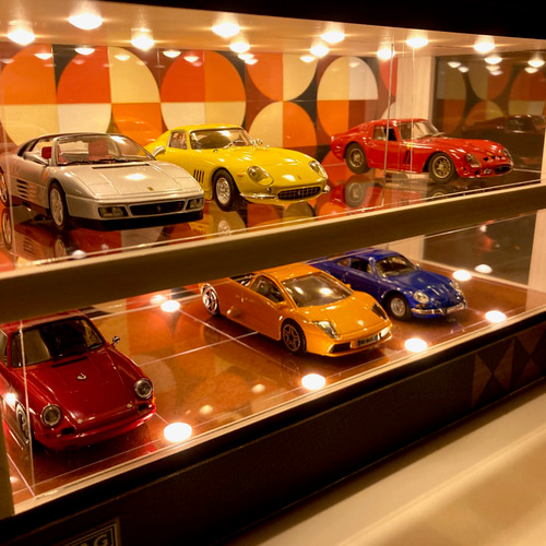 1/64展示可・ランダム木・3層式ディスプレーBOX / LED20灯
