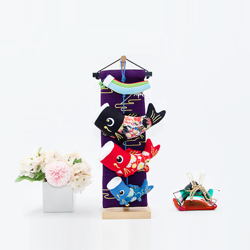 室内 鯉のぼり ふわふわ こいのぼり 40cm 室内鯉飾り 天然木製台付